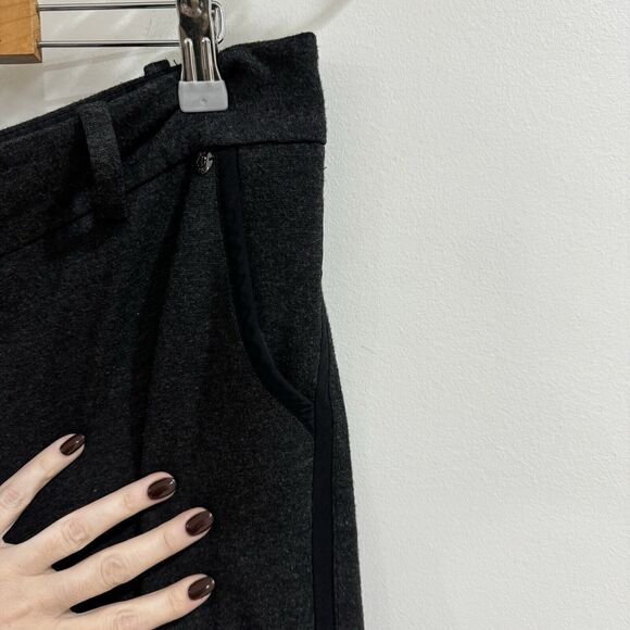 Trina Turk Plus Size Wife Leg Gray Trousers Size 14 Satin Striped career profess - Picture 6 of 7